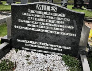 Close up of Albert Miles grave in Carnmoney Cemetery. 4-2-19