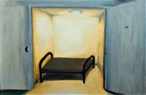 K.B. Artt, Castlereagh holding cell. Photo of watercolor. 1996.