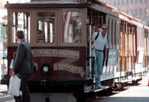 H-Block escapee Kevin Artt in San Francisco. He is fighting extradition back to the North of Ireland after his 1983 escape from Long Kesh's H-Block. He is seen wearing his FBI installed security ankle bracelet. San Francisco. 09-22.96.